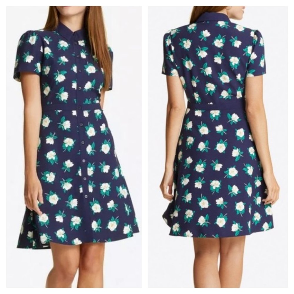 Draper James 6 Faith Magnolia Shirt Floral Dress Button down Fit & Flare
